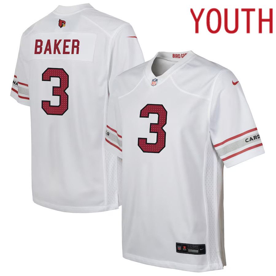 Youth Arizona Cardinals #3 Budda Baker Nike White Game Player NFL Jersey->youth nfl jersey->Youth Jersey
